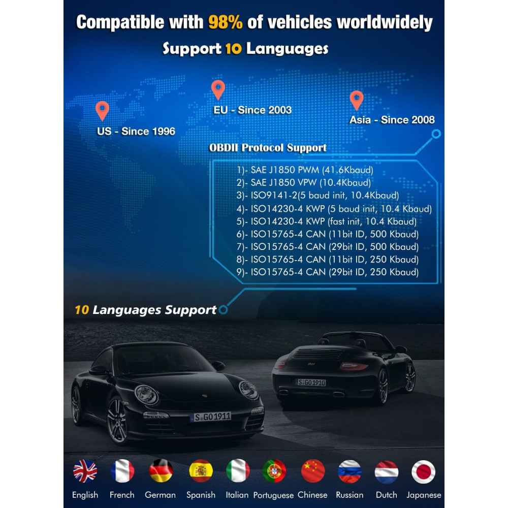 Автосканер MOTOPOWER MP69040 OBD2 для считывания и удаления ошибок двигателя