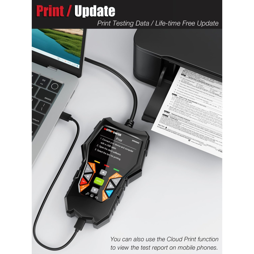 Автосканер MOTOPOWER MP69040 OBD2 для считывания и удаления ошибок двигателя