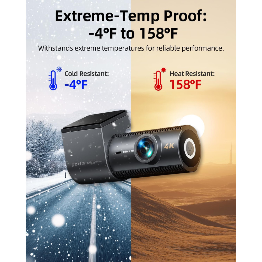4K Видеорегистратор для авто CIEVIE D100 с WiFi и ночным видением