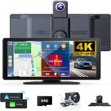 Автомобильный экран CarPlay Android Auto с фронтальной 4K камерой Antika A8