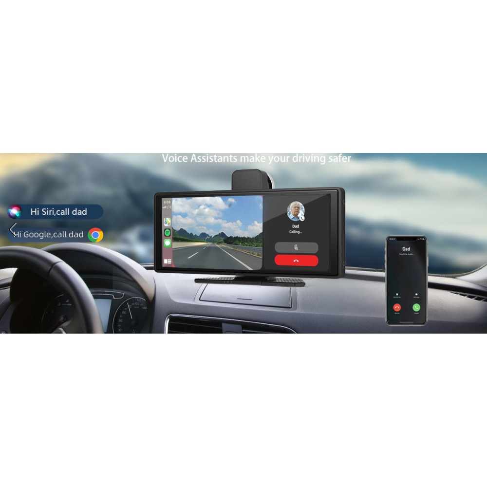 Автомобільний екран CarPlay Android Autо з фронтальною 4K камерою Antika A8