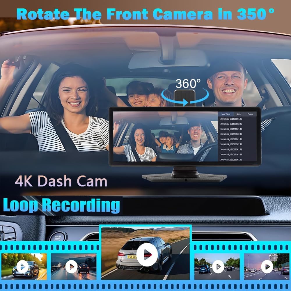 Автомобільний екран CarPlay Android Autо з фронтальною 4K камерою Antika A8
