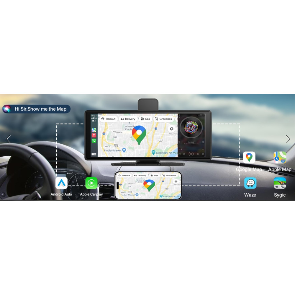 Автомобільний екран CarPlay Android Autо з фронтальною 4K камерою Antika A8