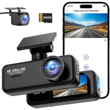 Видеорегистратор SIGRILL 4K 1080P Wi-Fi передняя и задняя камера 64GB