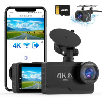 Автомобильный видеорегистратор SIGRILL 4K+1080P и 64 ГБ карта памяти