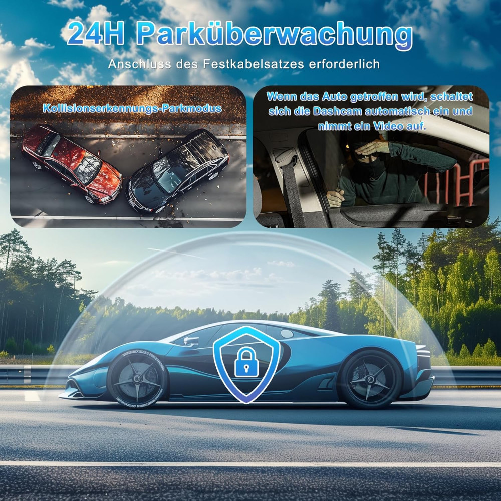 Автомобільний відеореєстратор SIGRILL 4K + 1080P та 64 ГБ карта пам’яті