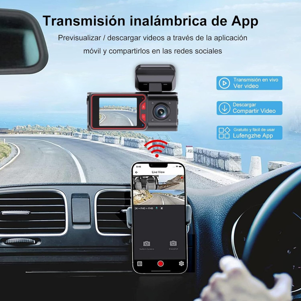 Видеорегистратор RM 4K WiFi GPS с ночным видением и задней камерой