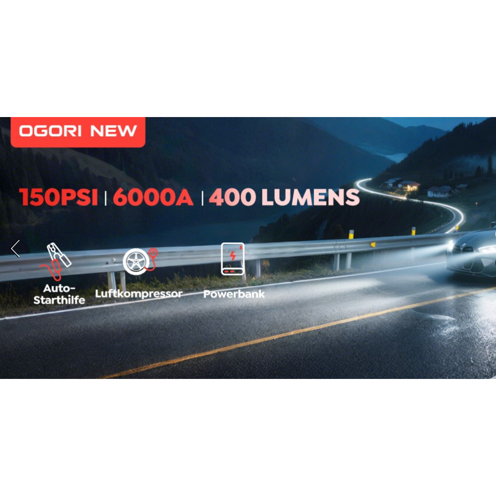 Пусковое устройство OGORI NEW 6000A с компрессором 150 PSI