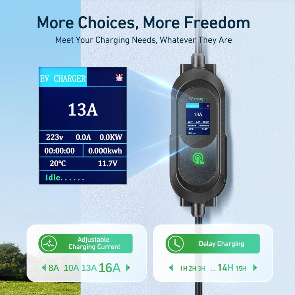 Портативное зарядное устройство для электромобиля FNRIDS 3 68kW Type 2 від 8 до 16A  6 м