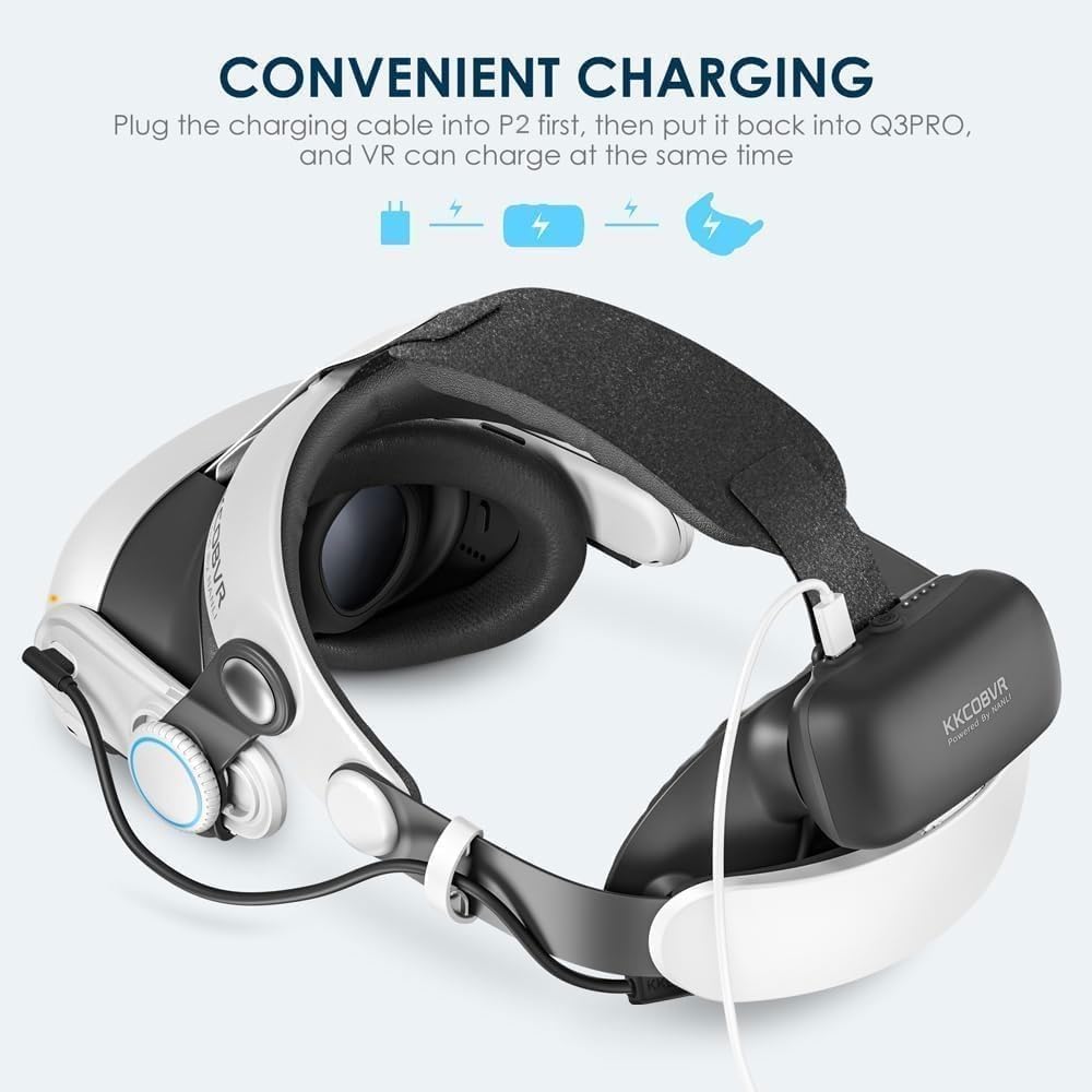 Крепление KKCOBVR Q3 Pro с аккумулятором 10 000mah для Meta/Oculus, Quest 3