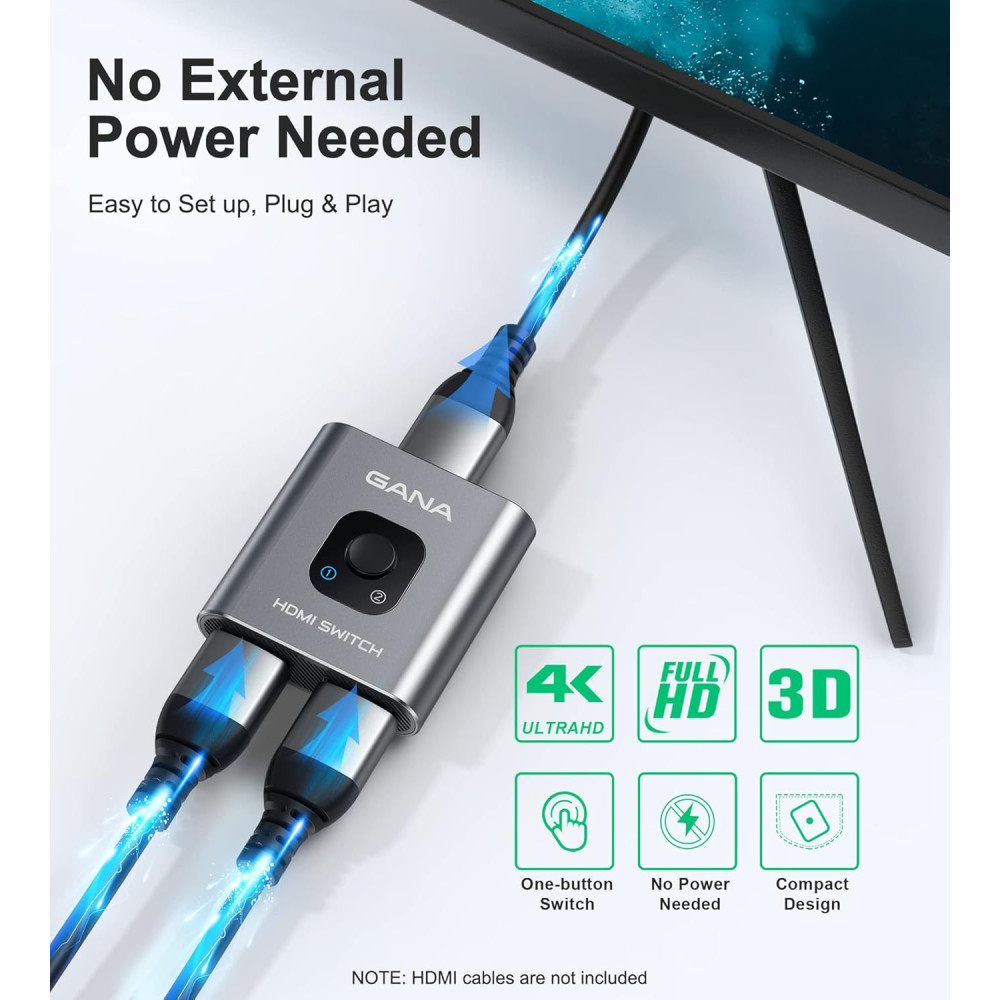 HDMI-коммутатор, разветвитель 4k/60 Гц, из алюминия, совместимый с Xbox PS5/4/3...