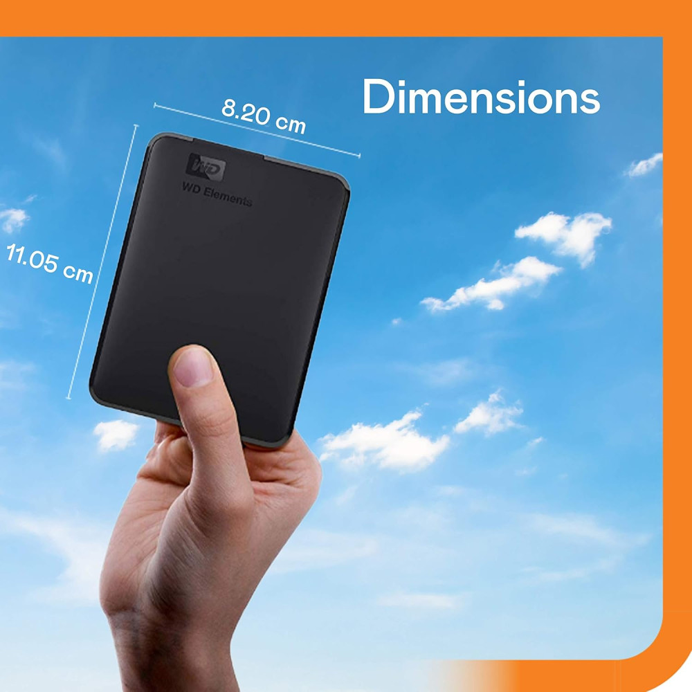 Наружный жесткий диск WD Elements емкостью 1 ТБ, USB 3.2 Gen 1/USB 3.0, поддержка Plug and Play