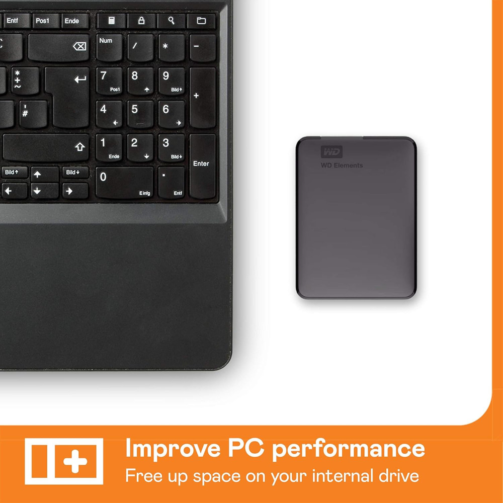Наружный жесткий диск WD Elements емкостью 1 ТБ, USB 3.2 Gen 1/USB 3.0, поддержка Plug and Play