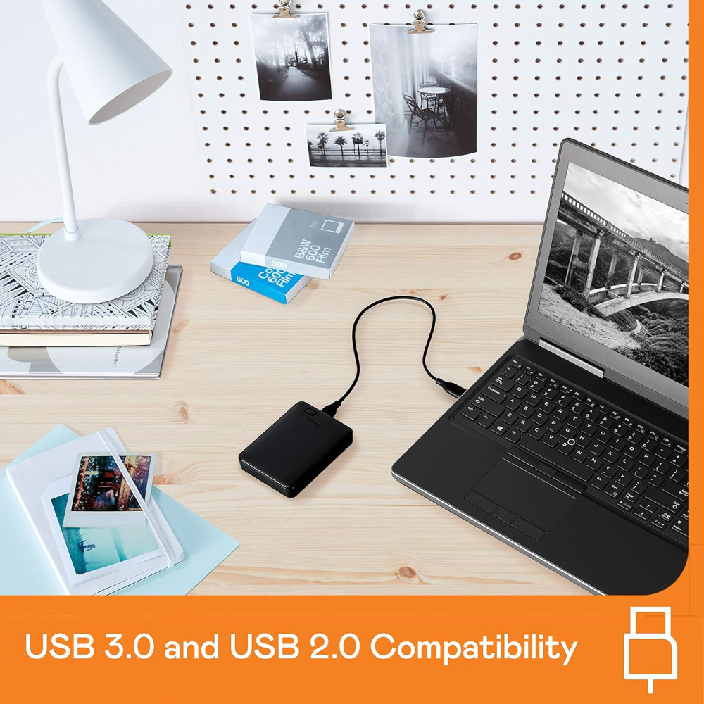 Наружный жесткий диск WD Elements емкостью 1 ТБ, USB 3.2 Gen 1/USB 3.0, поддержка Plug and Play