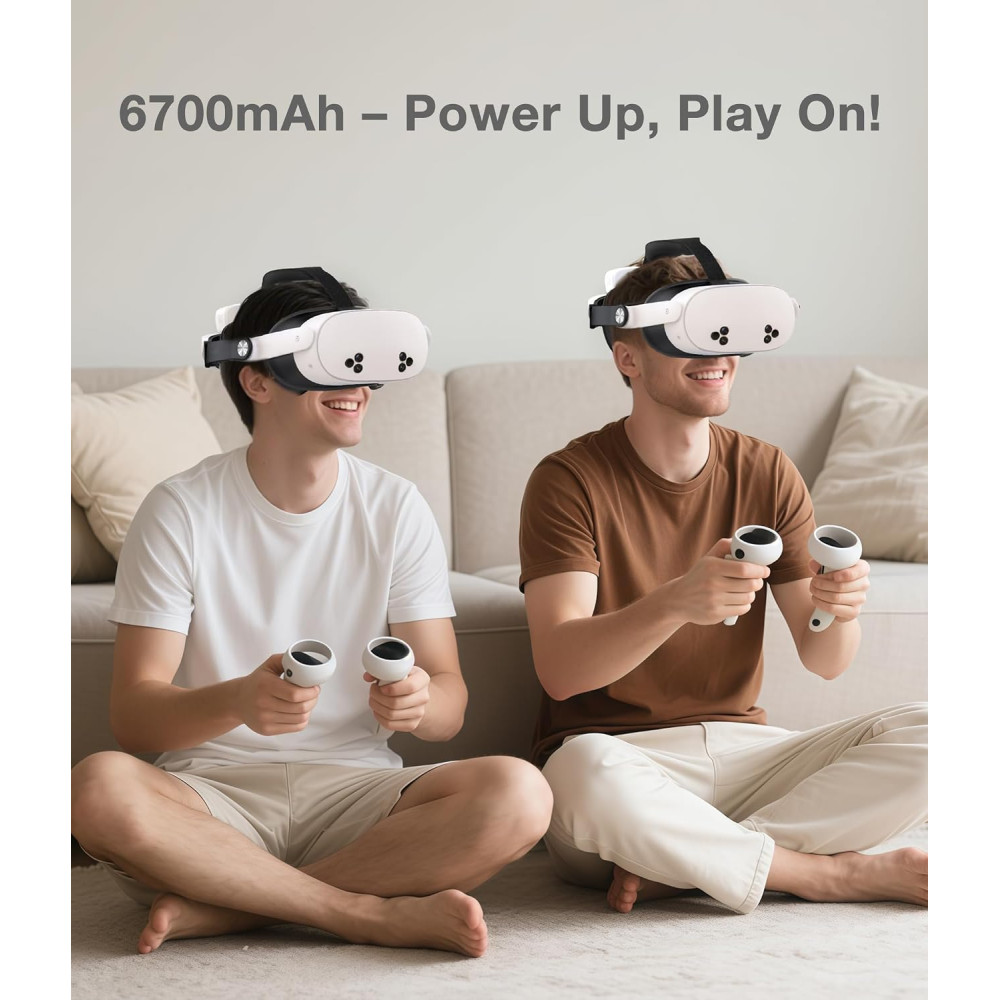 Ремешок для Meta Quest 3S 3 2 Kawaye с аккумулятором 7500 мАч 3–4 часа