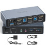 KVM перемикач Alxum 2 комп'ютери 2 монітори 4K 60Hz USB 3.0 HDMI