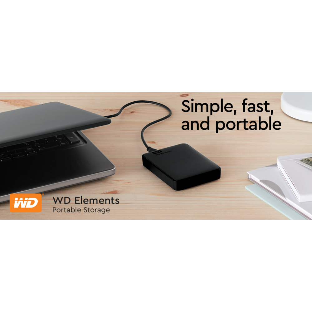 Наружный жесткий диск WD Elements емкостью 1 ТБ, USB 3.2 Gen 1/USB 3.0, поддержка Plug and Play