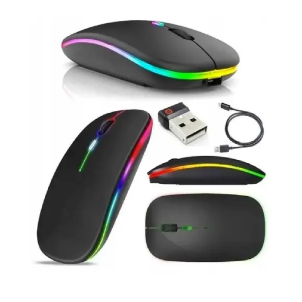 Беспроводная мышь для ПК, ноутбука и т.д. 2.4GHz Bluetooth, 1600dpi Type-C, (черная)