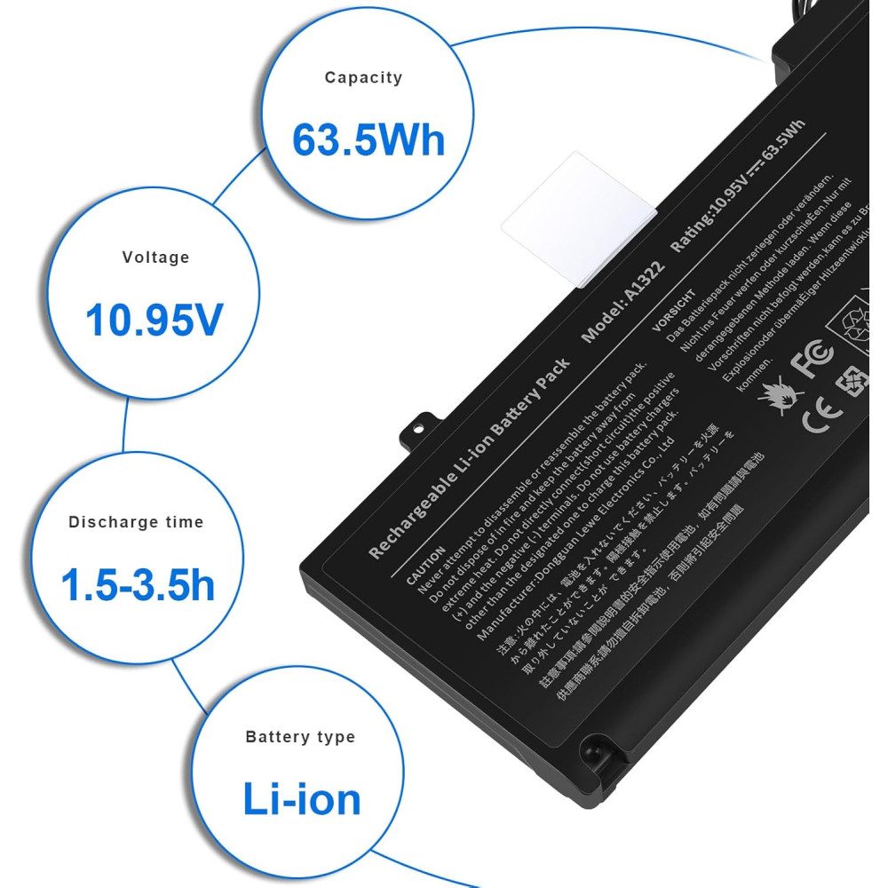 Аккумулятор Lithium Ion для MacBook Pro 13дюймов 63 5Wh 10 95V