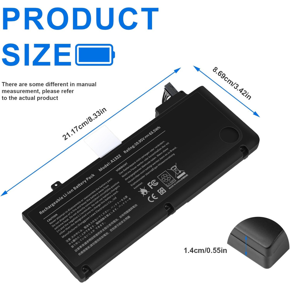 Аккумулятор Lithium Ion для MacBook Pro 13дюймов 63 5Wh 10 95V