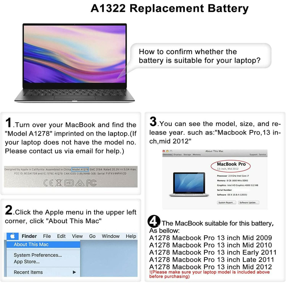 Аккумулятор Lithium Ion для MacBook Pro 13дюймов 63 5Wh 10 95V