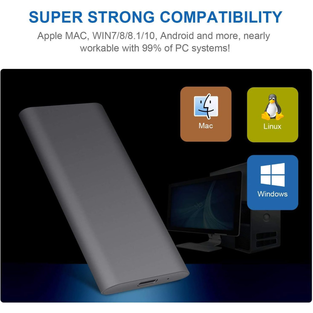 Внешний SSD накопитель 2TB с интерфейсом Type C и USB 3 1