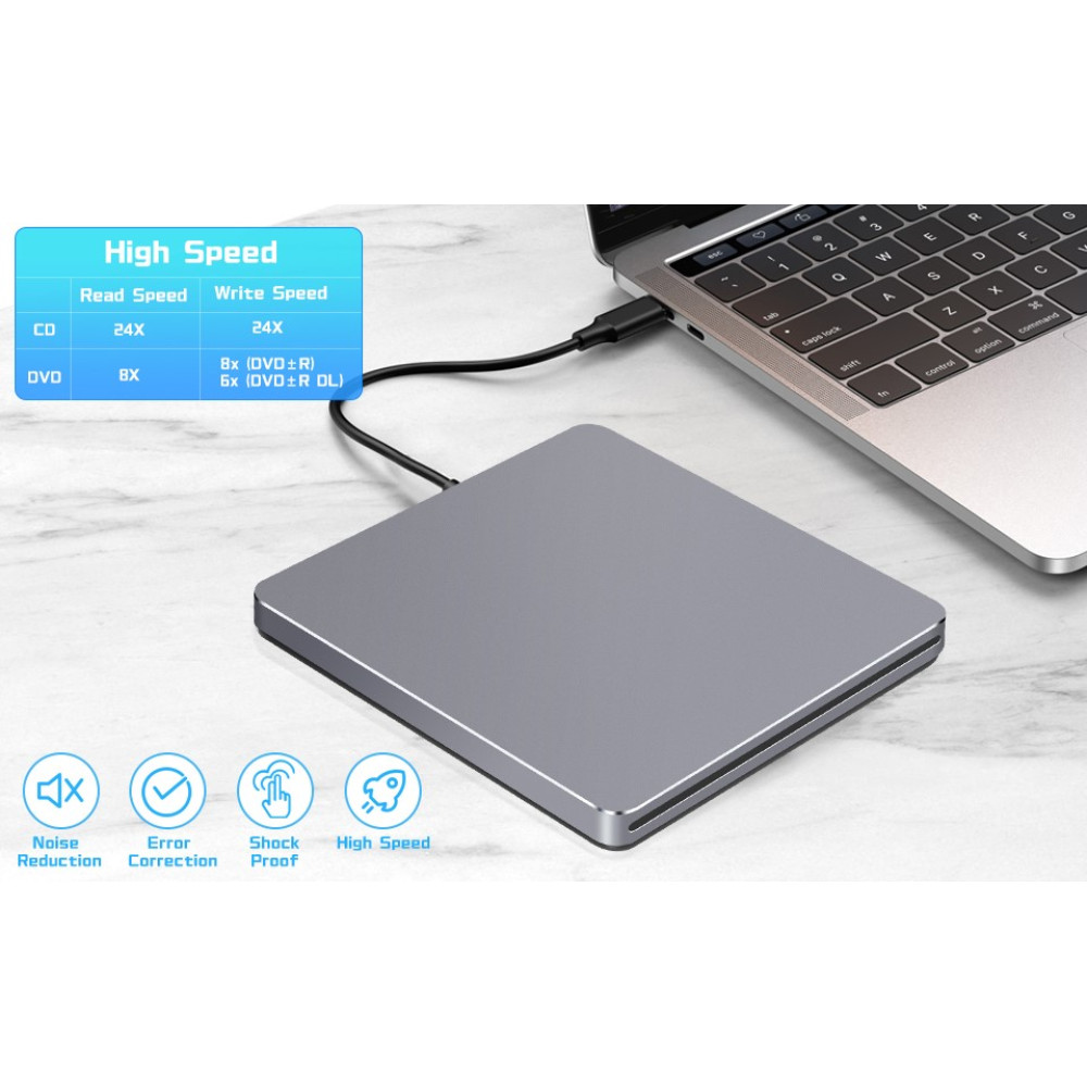 Внешний CD DVD привод NOLYTH USB C для MacBook