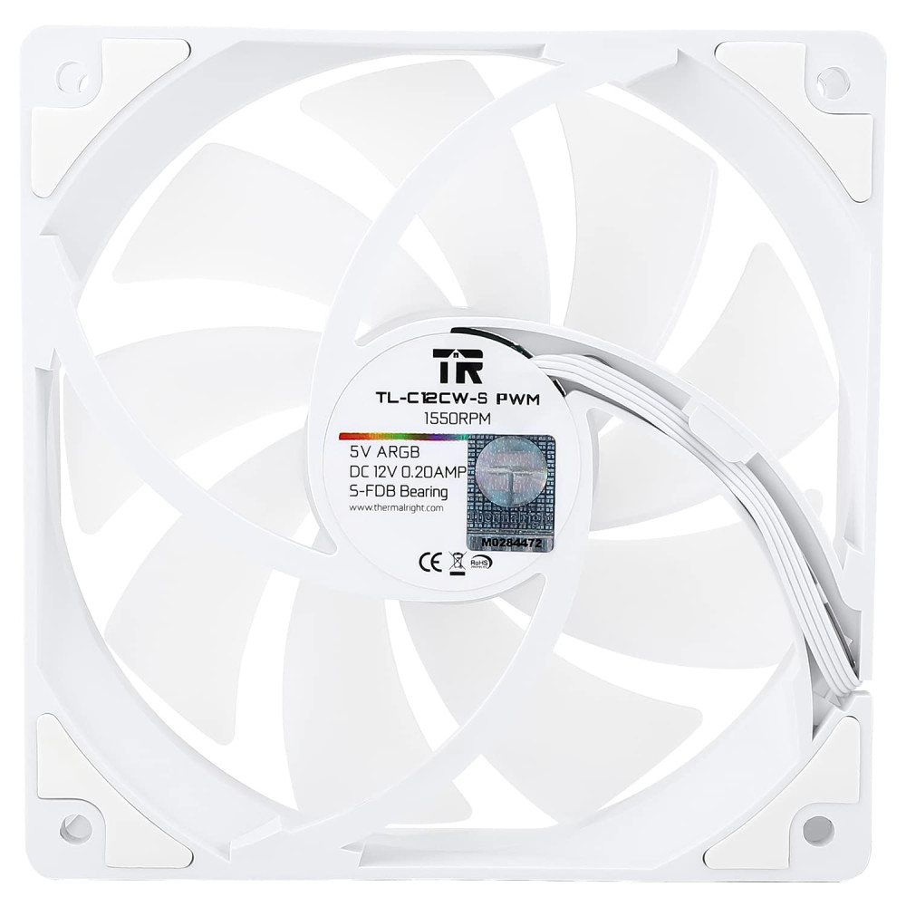 Вентилятор для ПК Thermalright TL-C12CW-S CPU с ARGB Подсветкой до 1550RPM