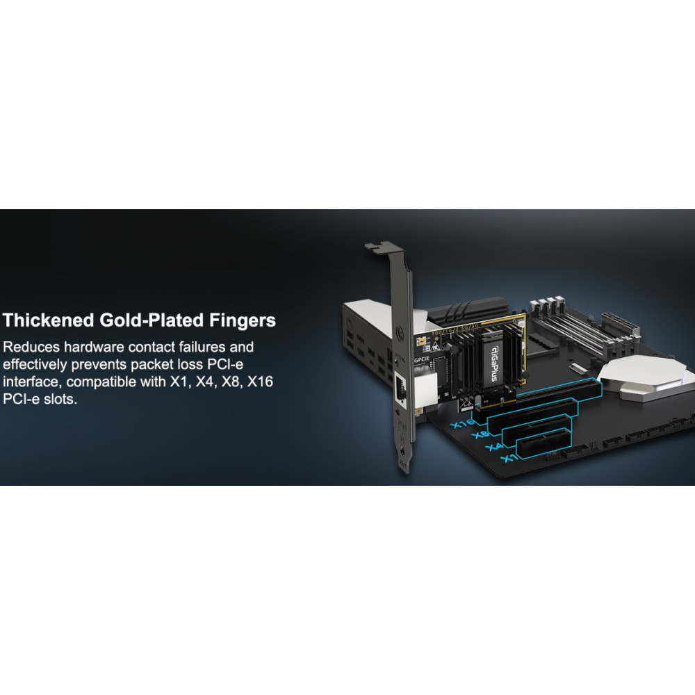 Сетевая карта 5Gb Ethernet PCIe RJ45 GigaPlus для Windows/Linux