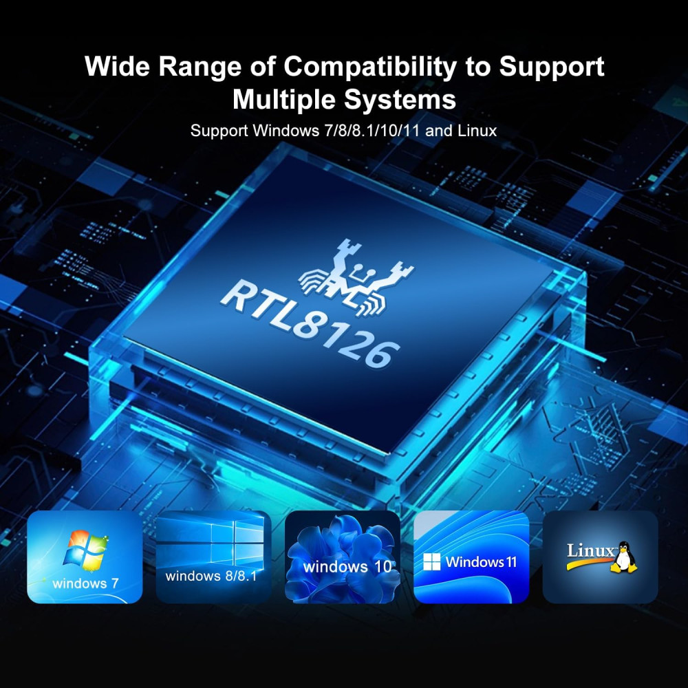 Сетевая карта 5Gb Ethernet PCIe RJ45 GigaPlus для Windows/Linux