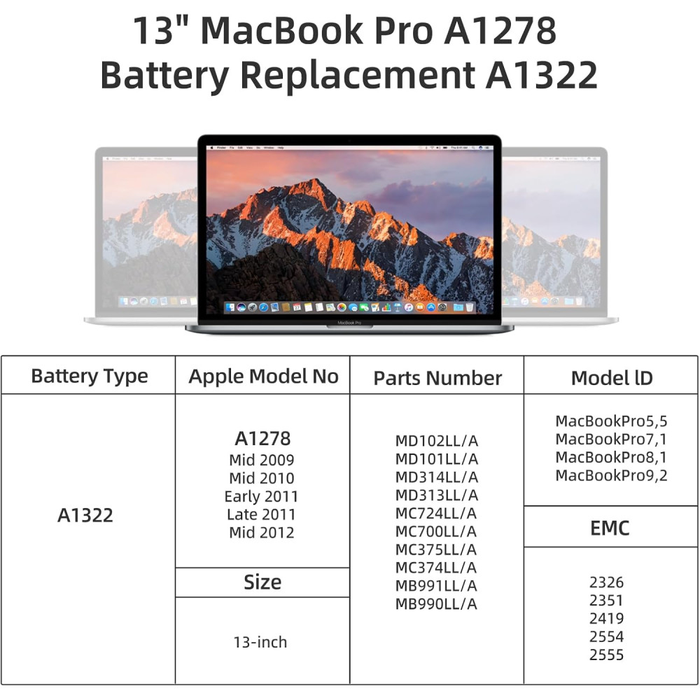 Аккумулятор литий ионный для MacBook Pro 13диагональ 10 95V 63 5Wh