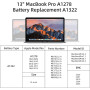 Аккумулятор литий ионный для MacBook Pro 13диагональ 10 95V 63 5Wh