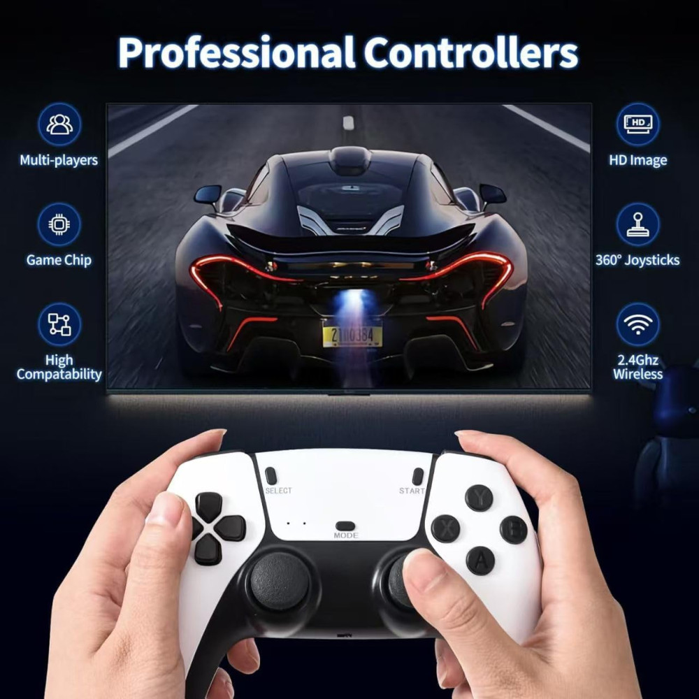 Игровая консоль, Plug and Play, карта памяти 64 ГБ с более чем 20 000 игр, 4K HD