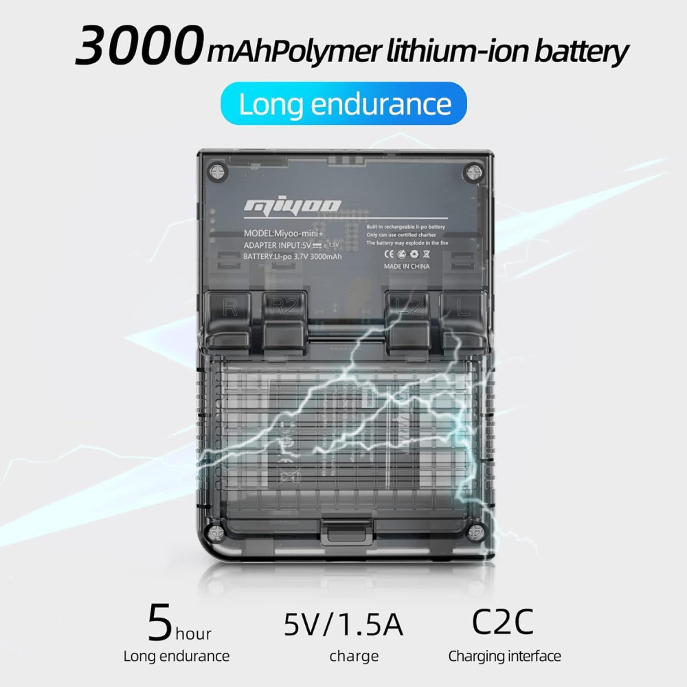 Игровая консоль Whatsko Miyoo Mini+, 3,5-дюймовый IPS-экран, 3000 мА·ч, 64 ГБ памяти