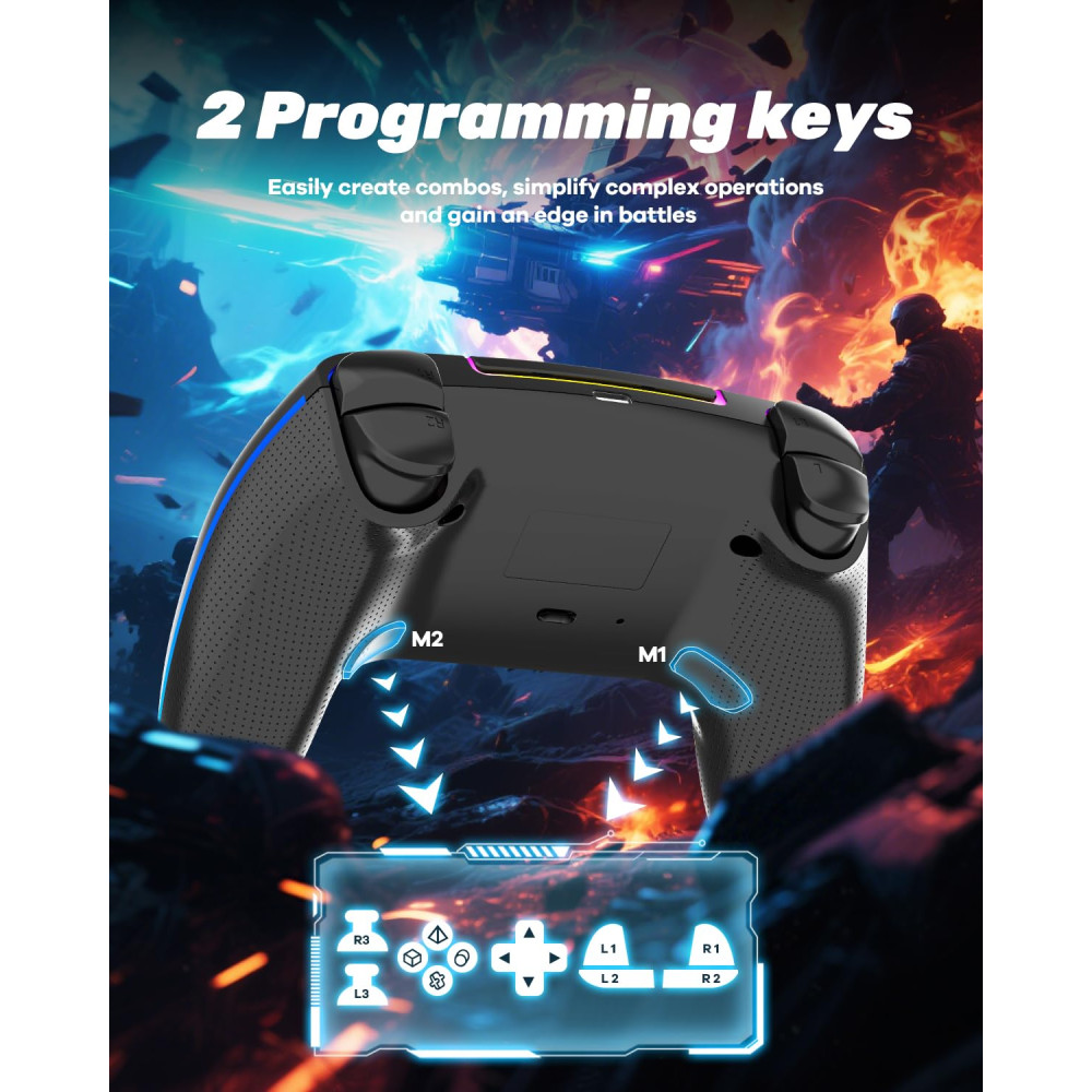 Геймпад бездротовий MYSTILUCK для PS-5/Pro/ПК/MAC/iOS/Android 10/Steam Deck