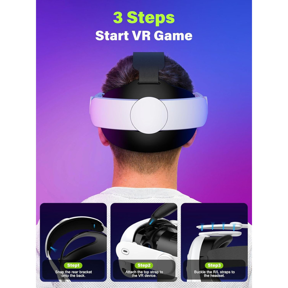 Эргономичный ремень WaverVR для шлема совместим с Quest 3/3S легкий и прочный дизайн