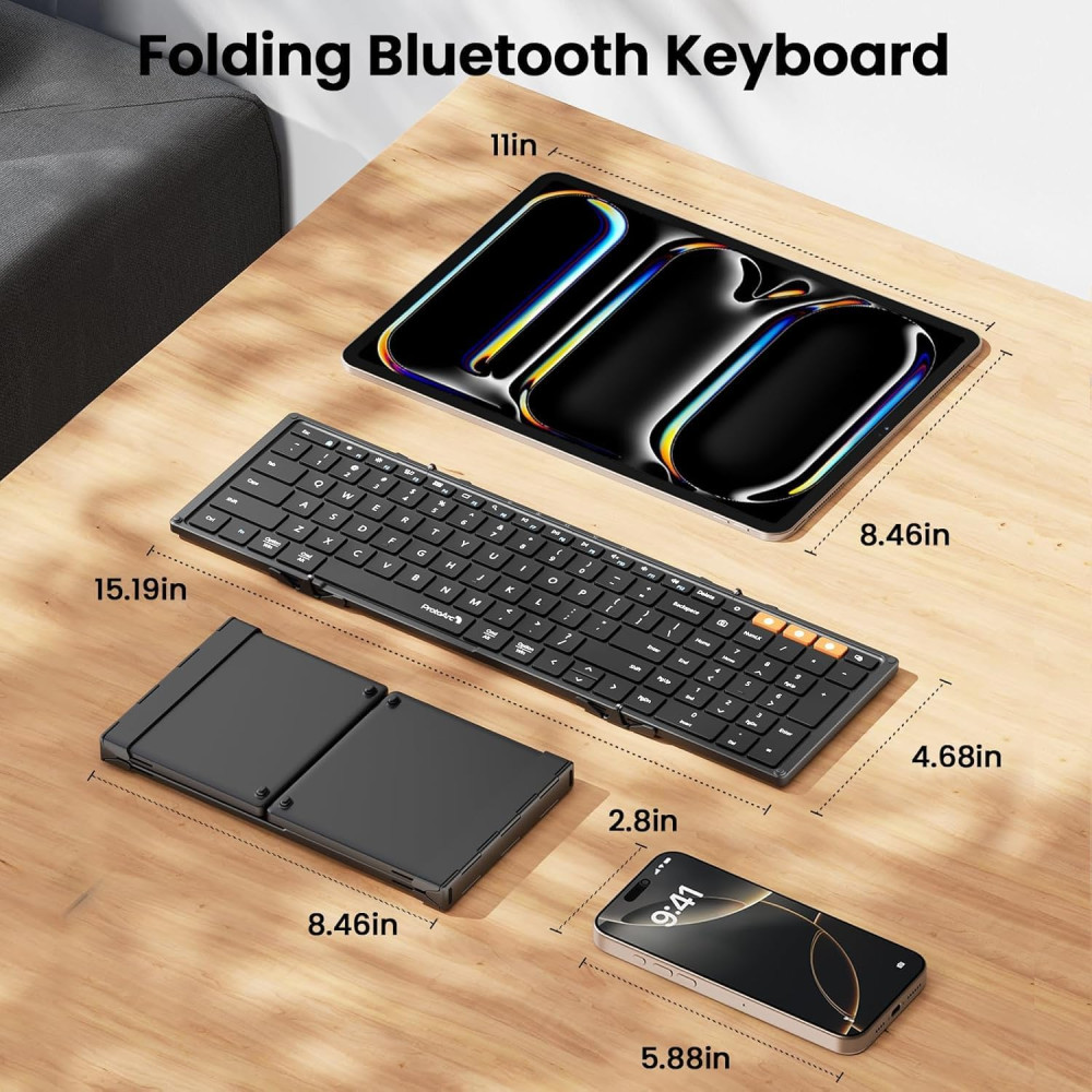 Розкладна bluetooth клавіатура protoarc xk01 з цифровим блоком для смартфонів та ноутбуків