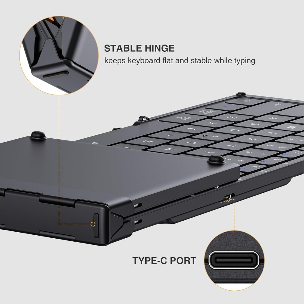 Розкладна bluetooth клавіатура protoarc xk01 з цифровим блоком для смартфонів та ноутбуків