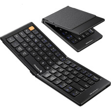 Складана бездротова Bluetooth-клавіатура ProtoArc XK04 з чохлом PU Leather