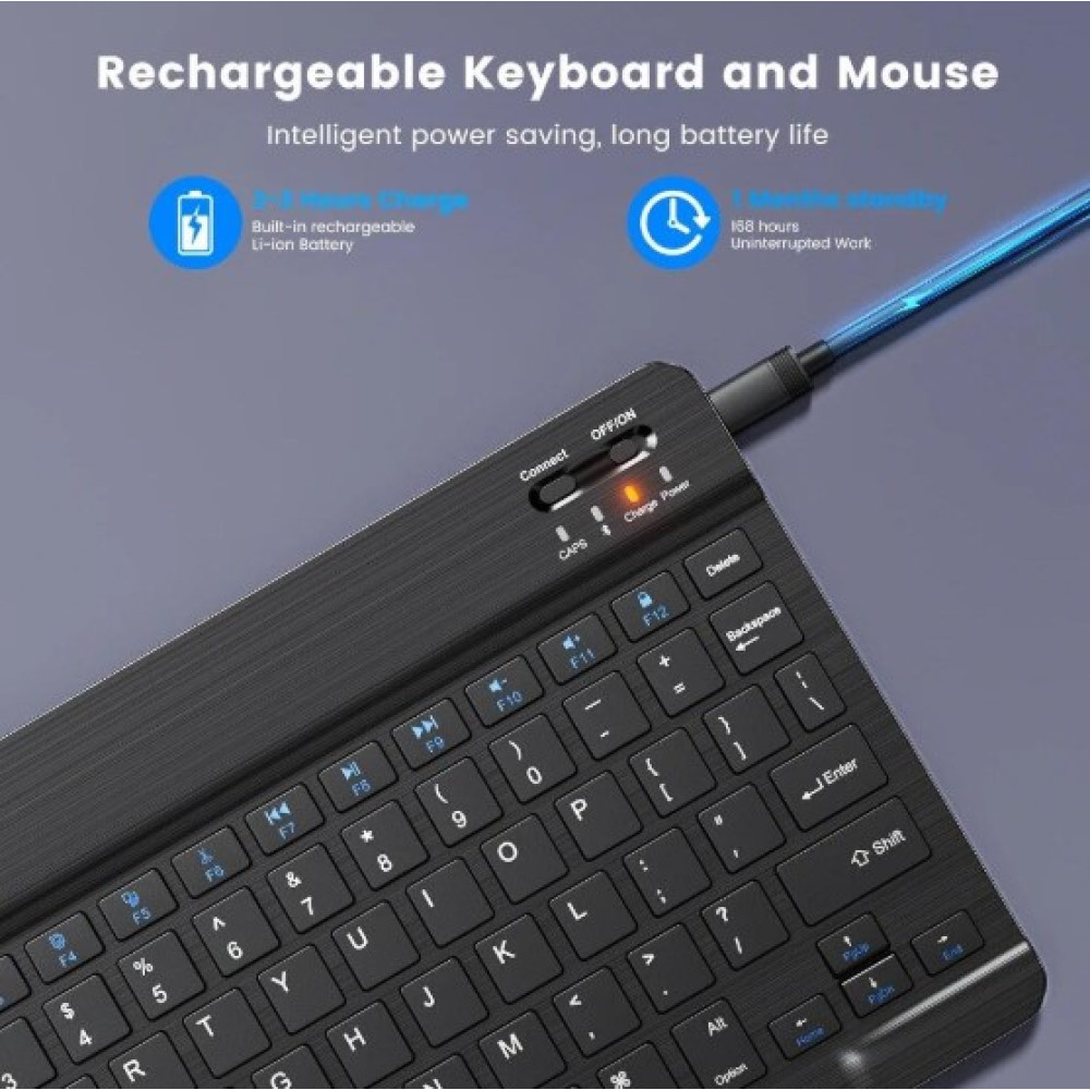 Беспроводная клавиатура + мышь ACETEND Bluetooth + 2 4G QWERTY UK