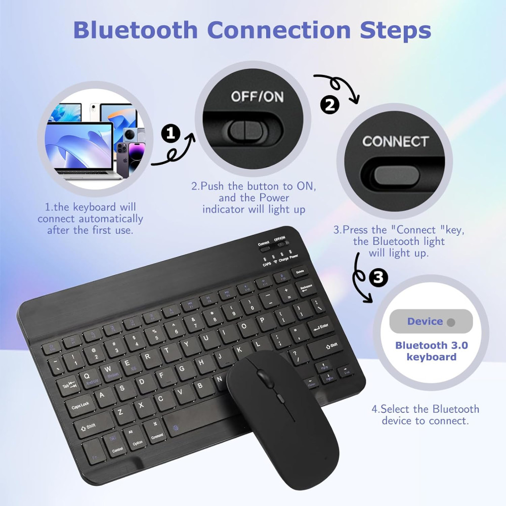 Беспроводная клавиатура + мышь ACETEND Bluetooth + 2 4G QWERTY UK