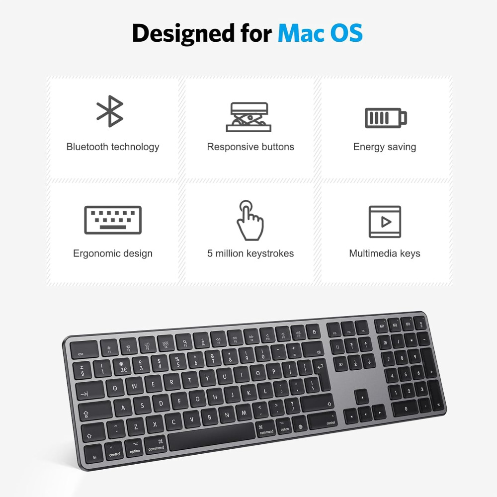 Беспроводная клавиатура OMOTON для Mac с цифровым блоком