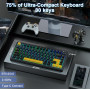 Механічна бездротова клавіатура AULA F75 75% RGB Hot Swap 2,4GHz