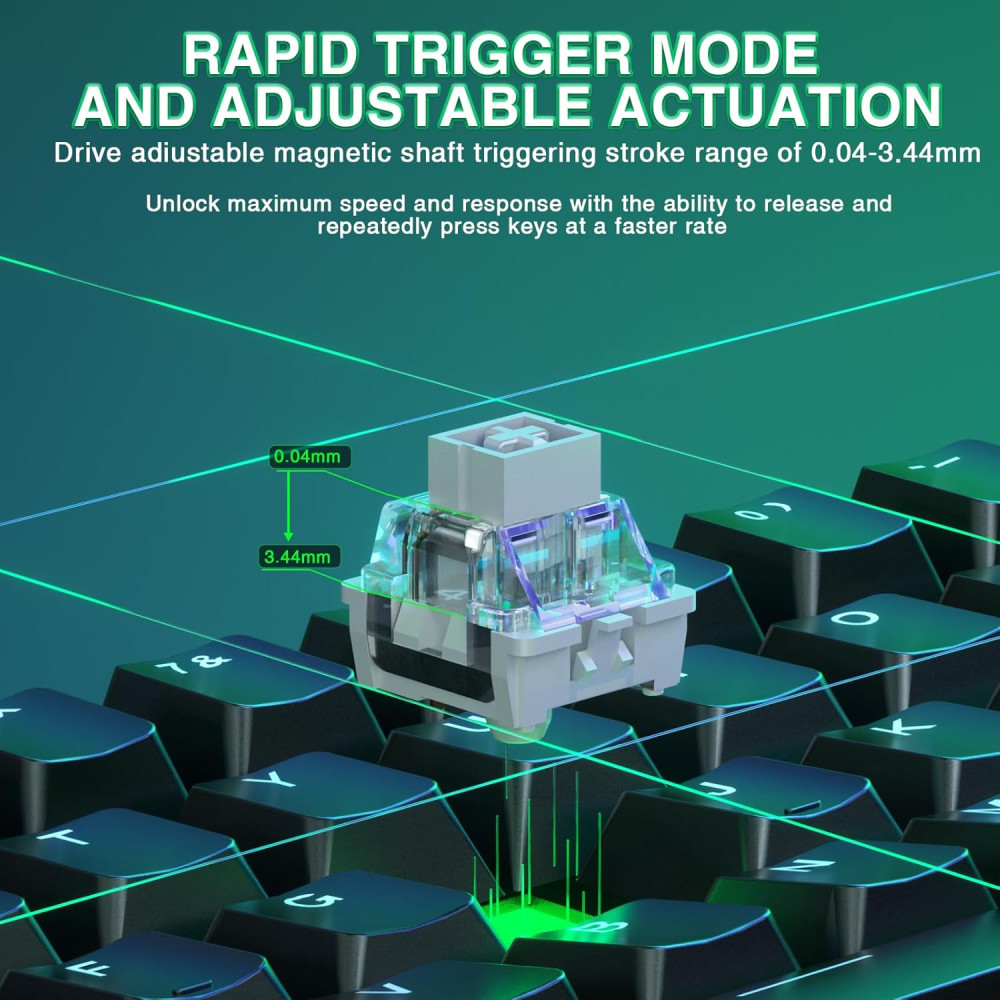 Магнітна ігрова клавіатура Madlions 60 % кабельна з RGB та Rapid Trigger