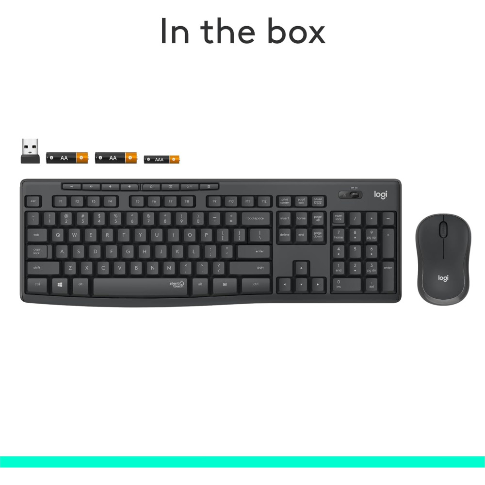 Беспроводная клавиатура и мышь Logitech 2,4G с цифровым блоком