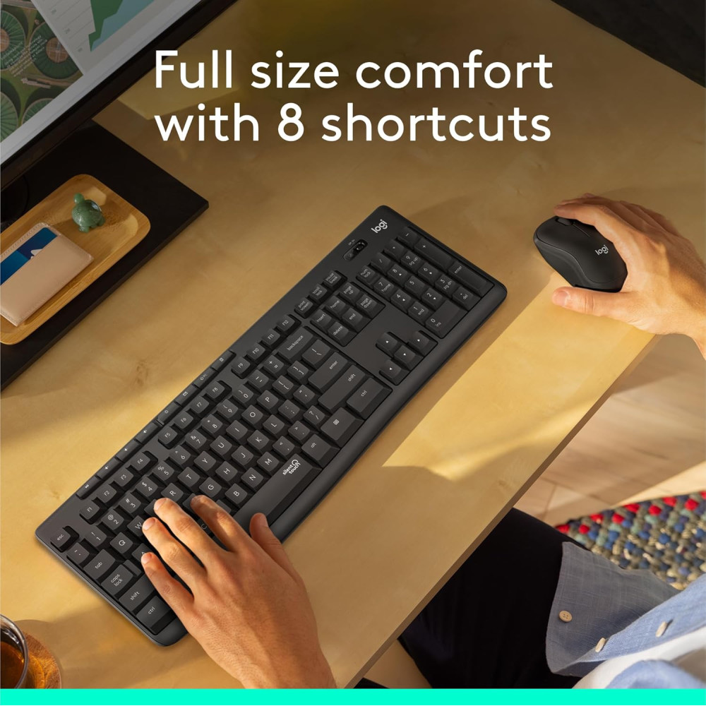 Беспроводная клавиатура и мышь Logitech 2,4G с цифровым блоком