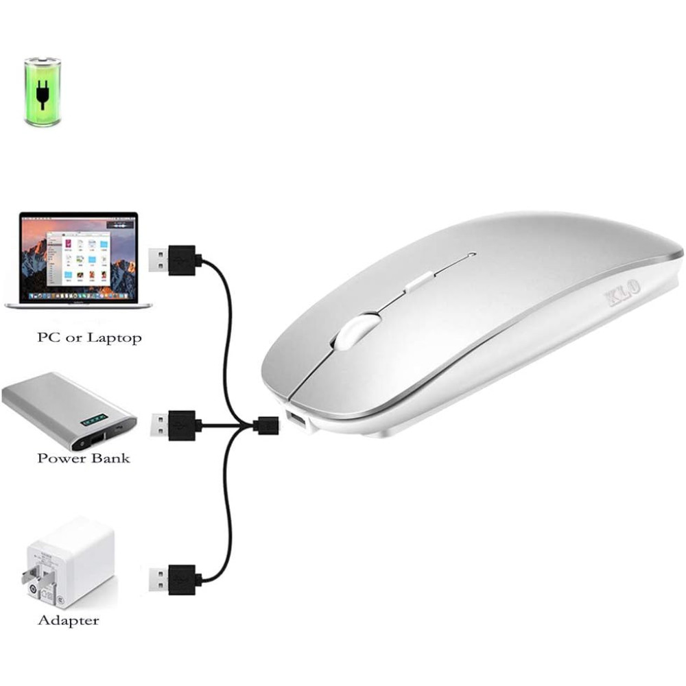 Беспроводная мышь KLO Bluetooth+ USB+Type-C для ноутбука MacBook ПК iPad