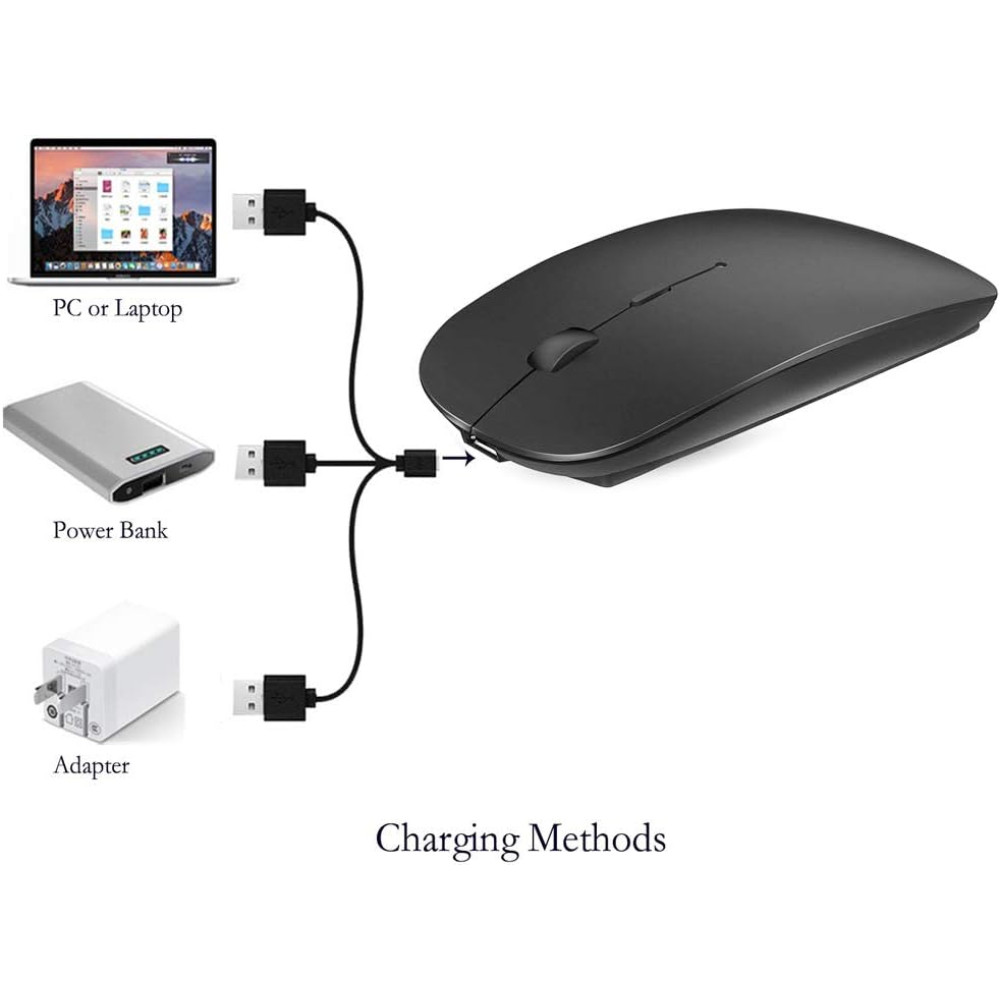 Беспроводная мышь KLO K8 Bluetooth+ USB+Type-C для ноутбука MacBook ПК iPad