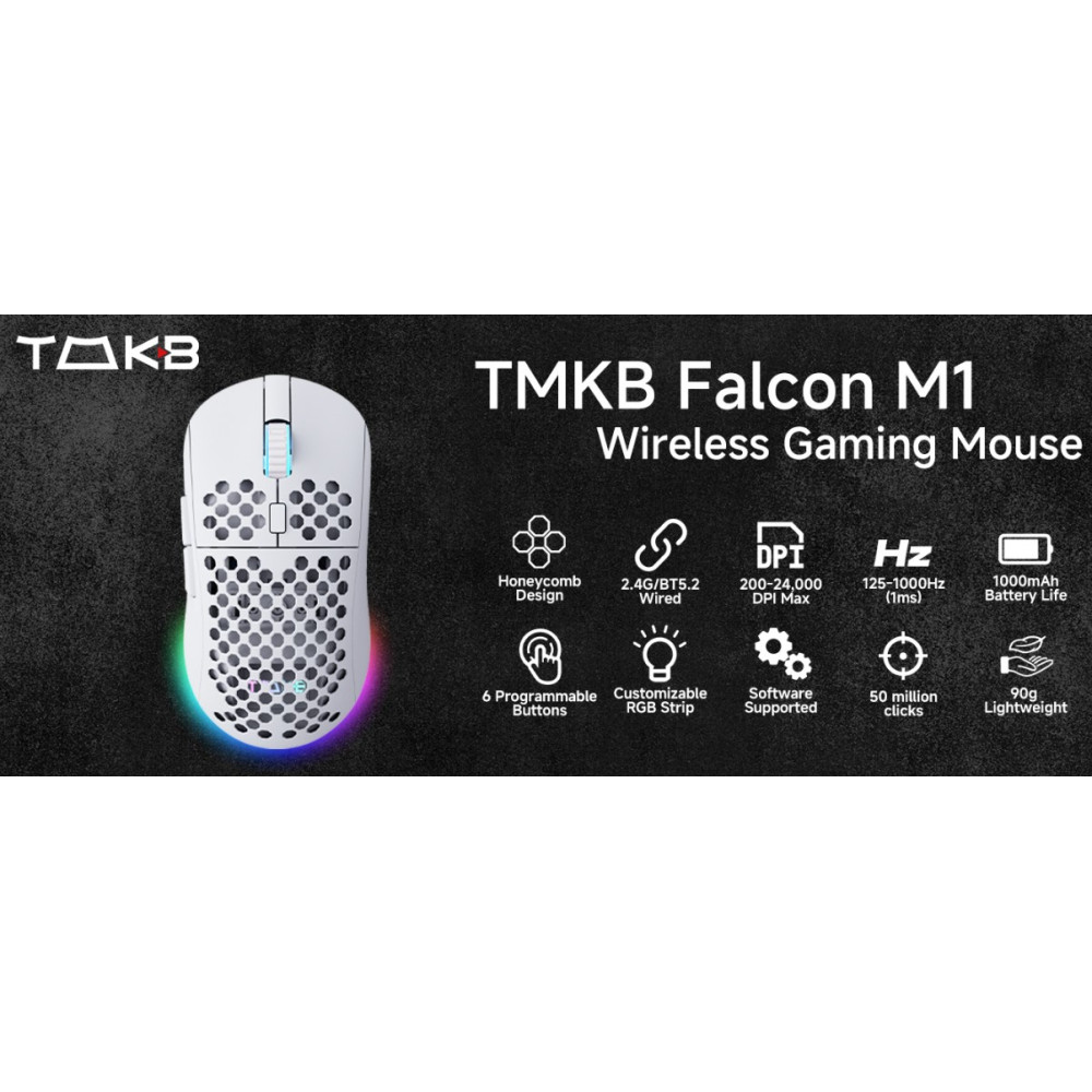 Ігрова бездротова миша TMKB Falcon M1 24000 DPI RGB три режими підключення