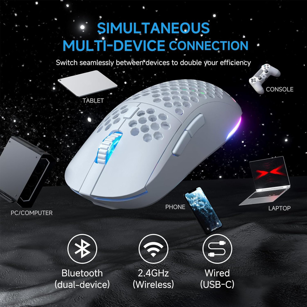 Ігрова бездротова миша TMKB Falcon M1 24000 DPI RGB три режими підключення